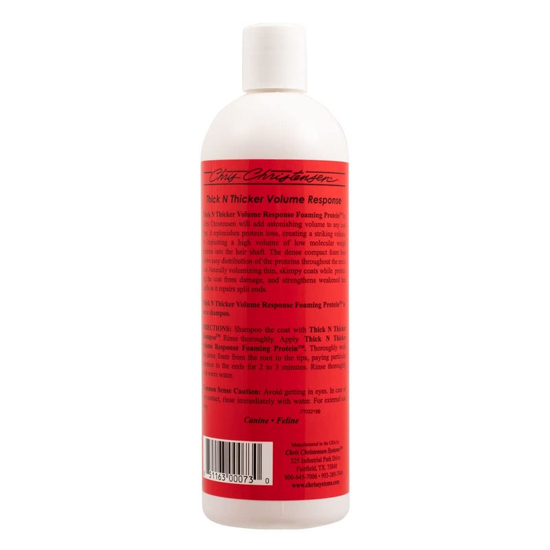 Chris Christensen Thick N Thicker Response Foaming Protein Dog Conditioner, Locks in Thickness & Adds 400x The Volume, Pro-Vitamin Formula, All Coat Types, Made in USA, 16 oz - Image 2